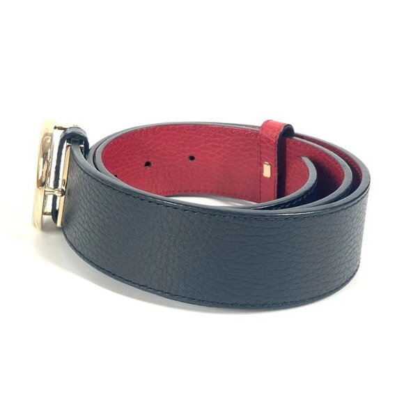GUCCI 450000 Double G logo buckle Accessories belt Leather Red/Black